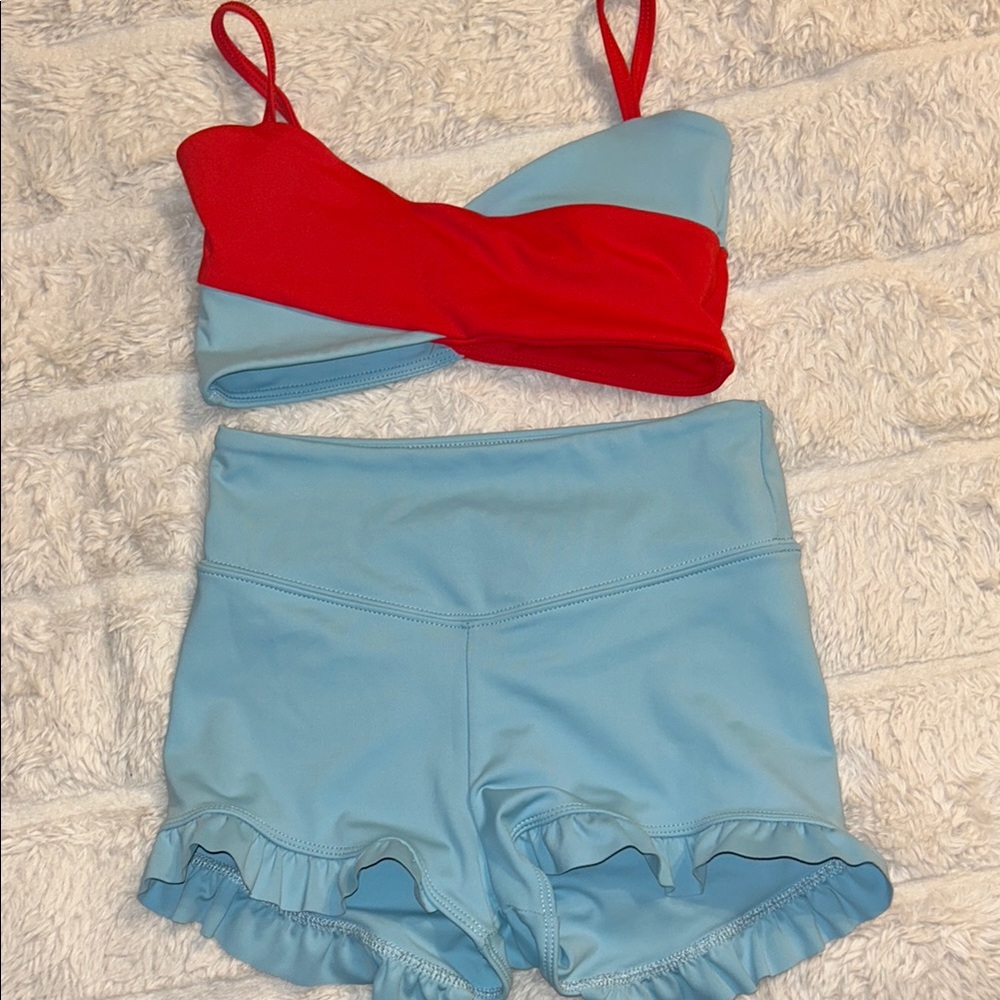 Tiger Friday AXS Kennedy crop top and frilly shorts